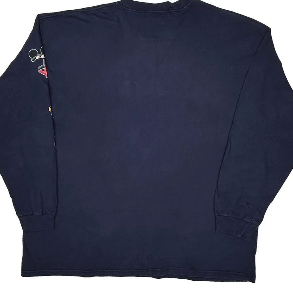 Mickey Mouse Disney Cartoon Long Sleeve T-Shirt - No Size Navy Cotton - Image 8