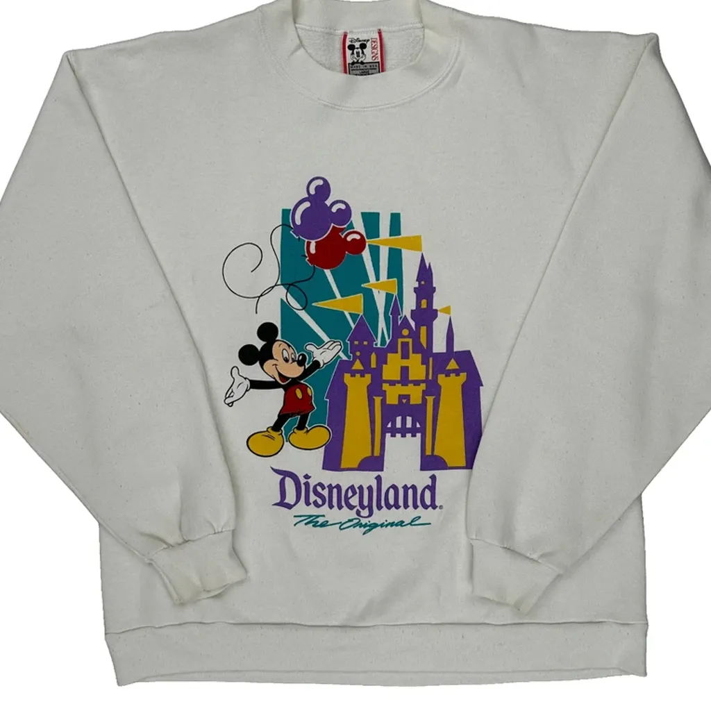 Mickey Mouse Disney Cartoon Sweatshirt - Large White Polyester Blend - Image 4