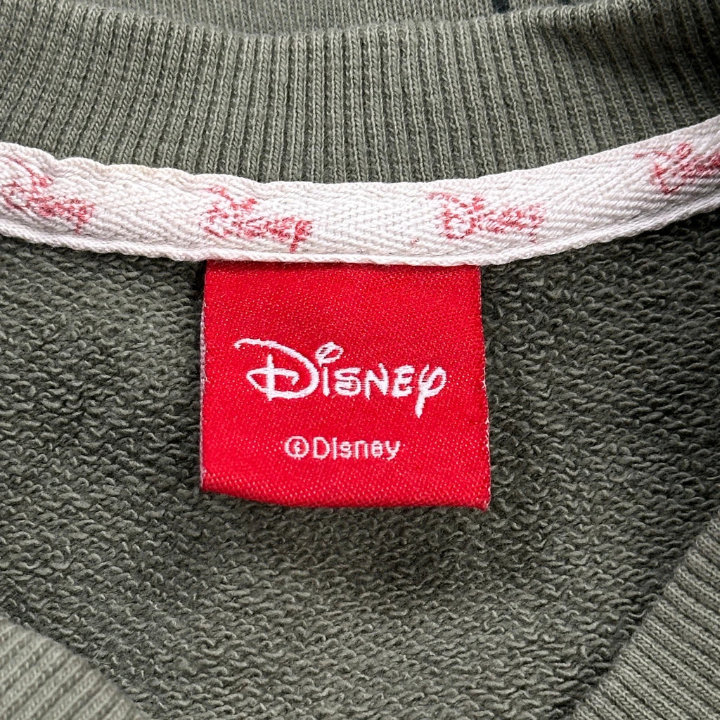 Mickey Mouse Disney Cartoon Sweatshirt - Medium Green Cotton - Image 4