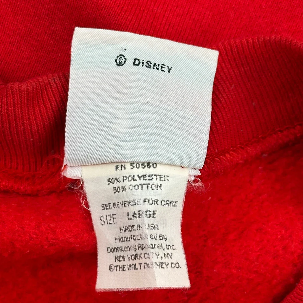 Mickey Mouse Disney Graphic Sweatshirt - Large Red Cotton Blend - Image 3