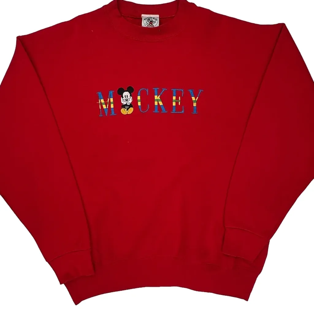 Mickey Mouse Disney Graphic Sweatshirt - Large Red Cotton Blend - Image 5
