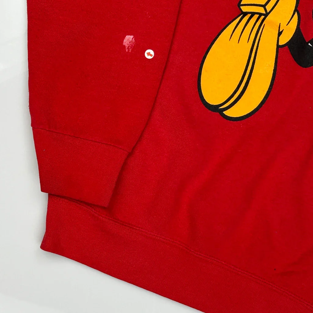 Mickey Mouse Disney Cartoon Sweatshirt - Large Red Cotton Blend - Image 3