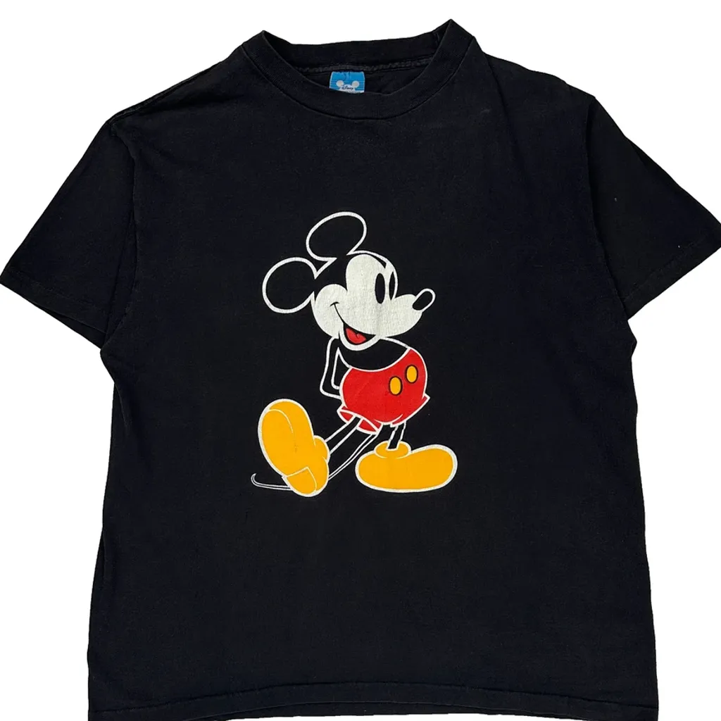 Mickey Mouse Disney Cartoon T-Shirt - XL Black Cotton - Image 4