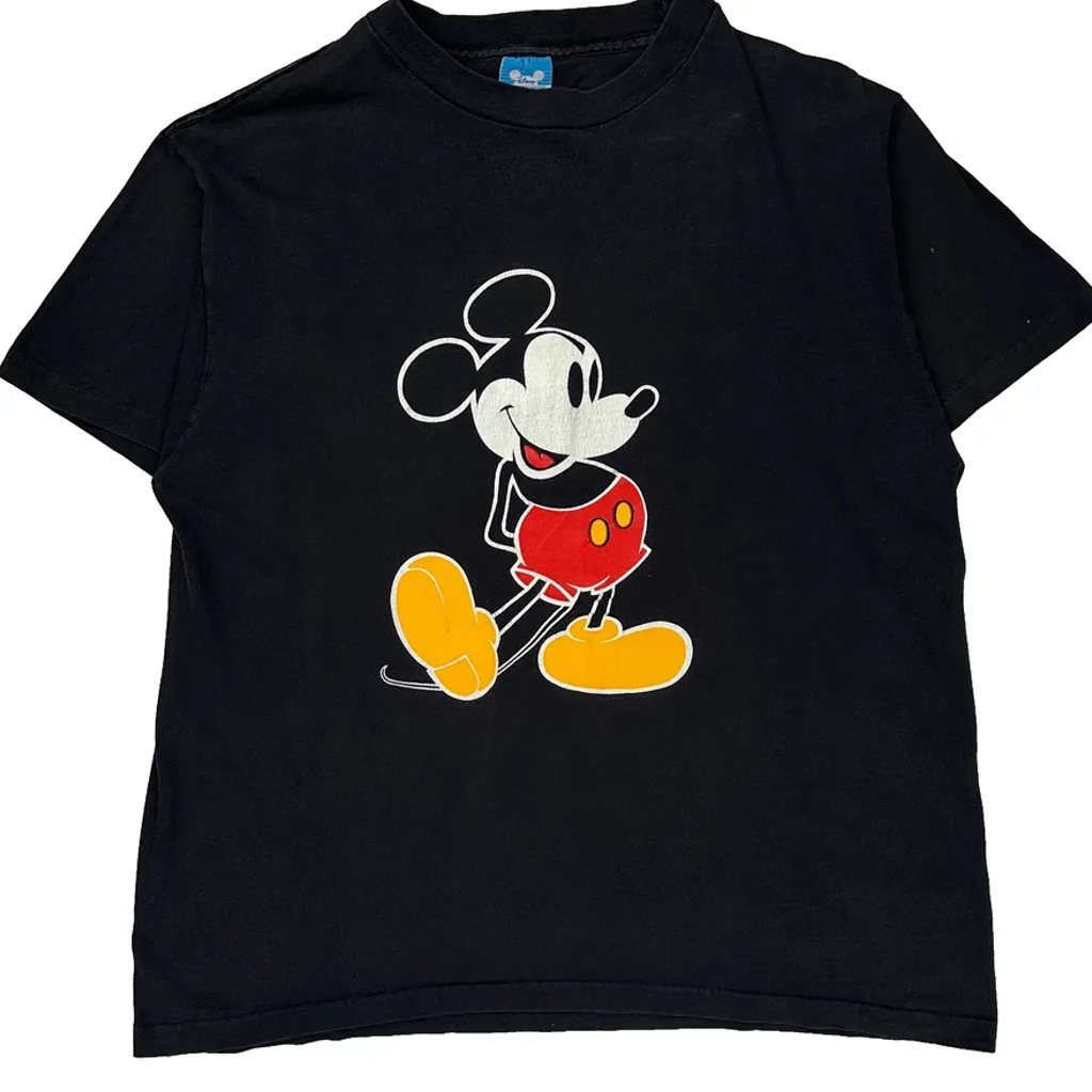 Mickey Mouse Disney Cartoon T-Shirt - XL Black Cotton - Image 5