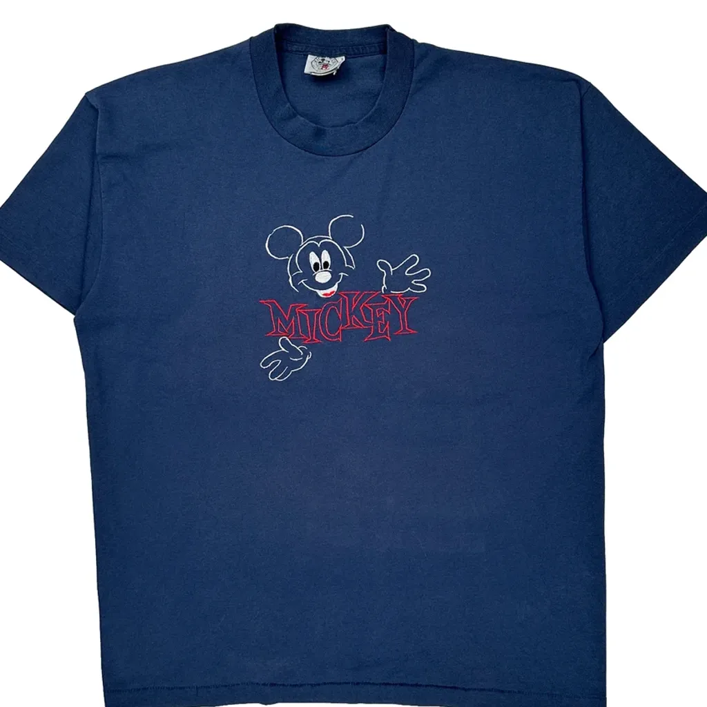 Mickey Mouse Disney Cartoon T-Shirt - XL Blue Polyester Blend - Image 5