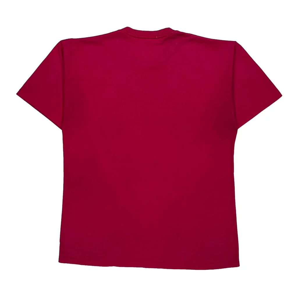 Mickey Mouse Disney Cartoon T-Shirt - Medium Red Cotton - Image 2