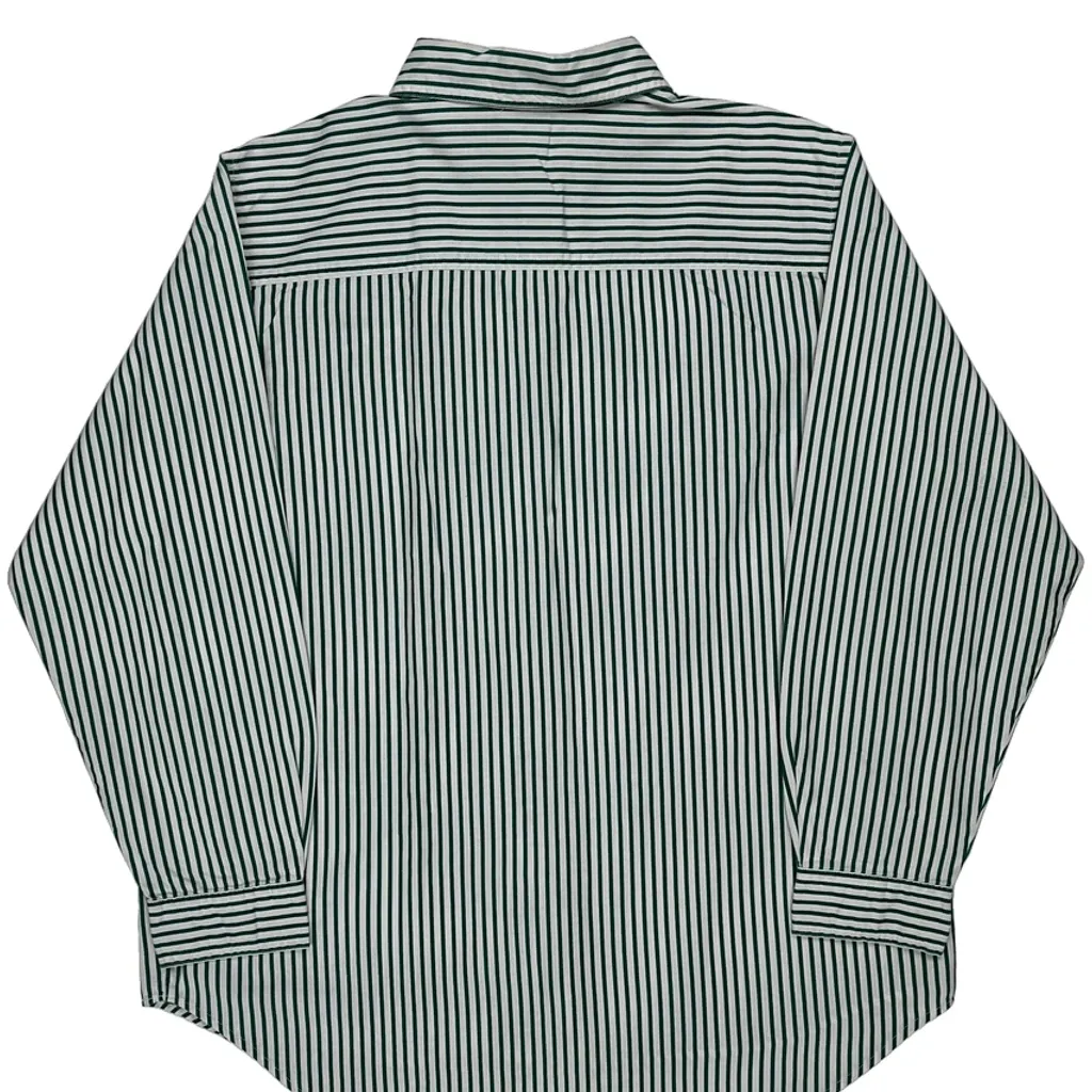 Mickey Mouse Embroidery Mickey Unlimited Striped Shirt - Medium Green Cotton - Image 6