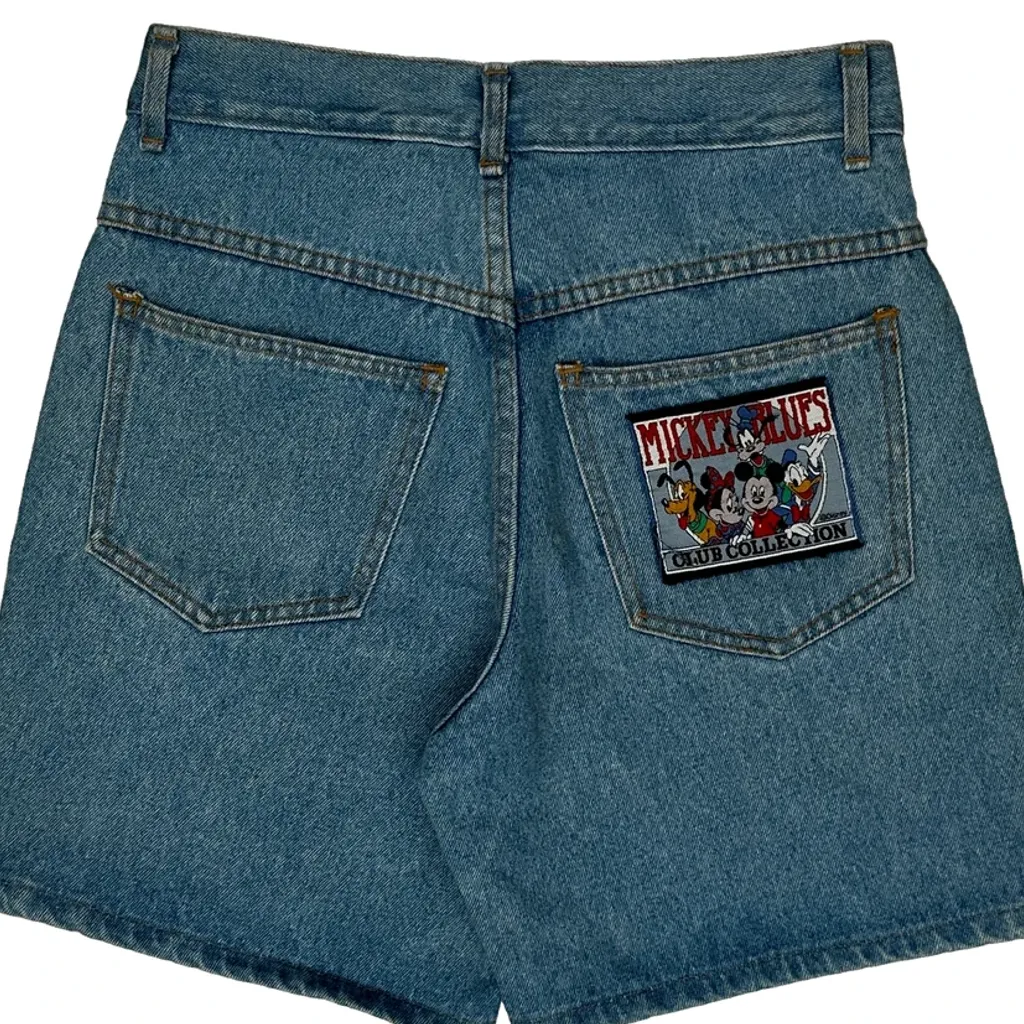 Mickey Mouse Mickey & Co. Cartoon Denim Shorts - 28W UK 8 Blue Denim - Image 7