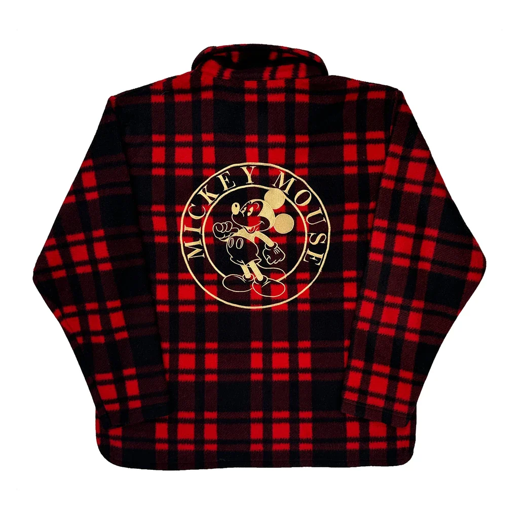 Mickey Mouse Mickey & Co. Checked Flannel Shirt - Large Red Polyester - Image 2