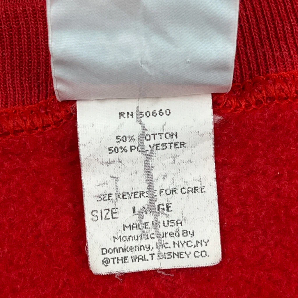 Mickey Mouse Mickey & Co. Cartoon Sweatshirt - Large Red Cotton Blend - Image 4
