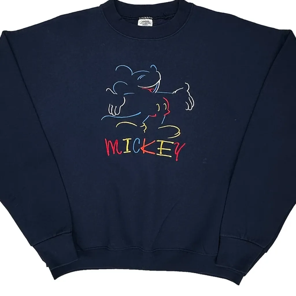 Mickey Mouse Mickey Graphic Sweatshirt - XL Navy Cotton - Image 5