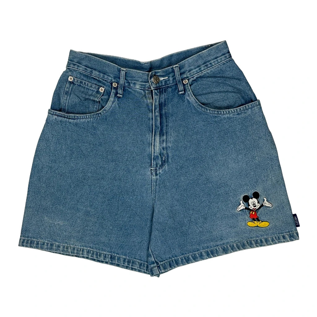 Mickey Mouse Mickey Unlimited Cartoon Denim Shorts - 26W UK 8 Blue Cotton - Image 2