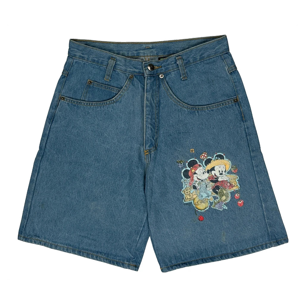 Mickey Mouse Mickey Unlimited Cartoon Denim Shorts - 29W UK 12 Blue Cotton - Image 2