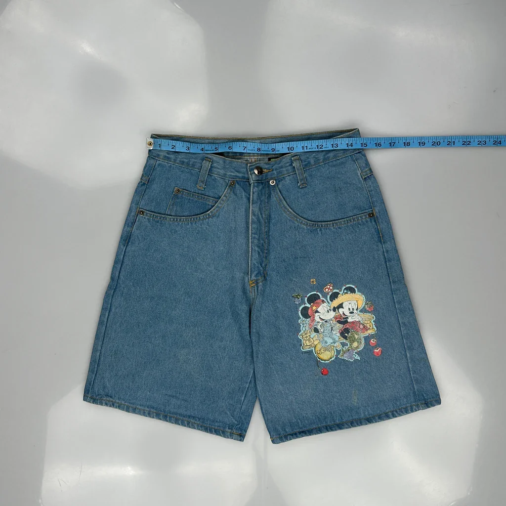 Mickey Mouse Mickey Unlimited Cartoon Denim Shorts - 29W UK 12 Blue Cotton - Image 3