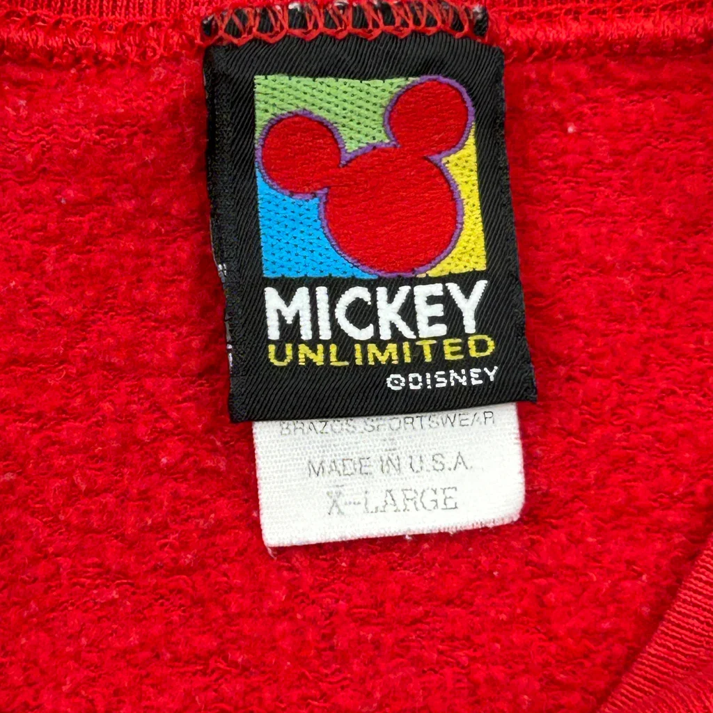 Mickey Mouse Mickey Unlimited Graphic Sweatshirt - XL Red Cotton - Image 3