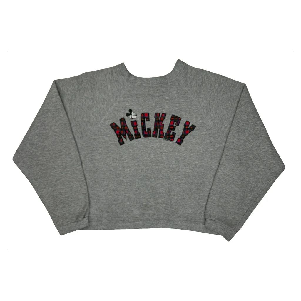 Mickey Mouse Mickey Unlimited Cropped Sweatshirt - Medium Grey Cotton