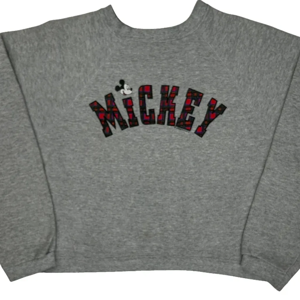 Mickey Mouse Mickey Unlimited Cropped Sweatshirt - Medium Grey Cotton - Image 4