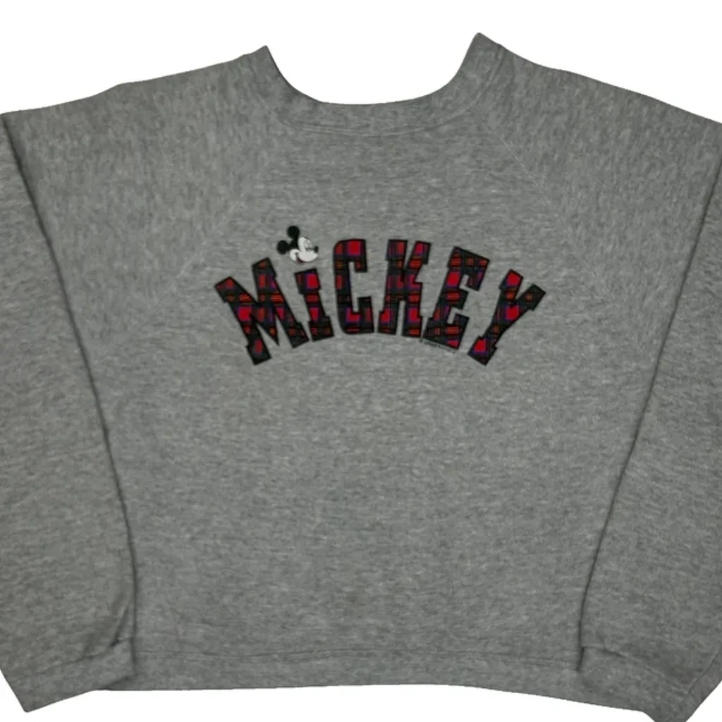 Mickey Mouse Mickey Unlimited Cropped Sweatshirt - Medium Grey Cotton - Image 5