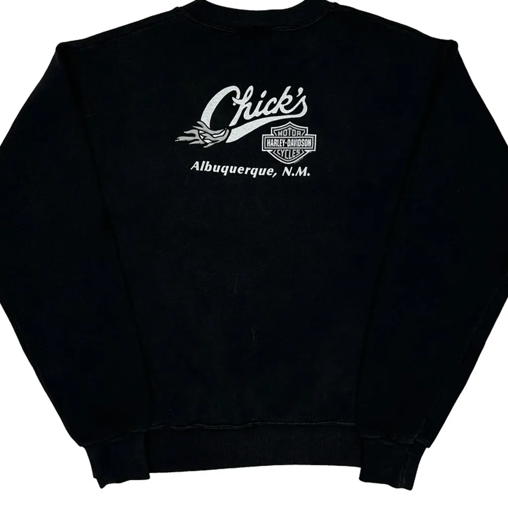 Midnight Rider Harley Davidson Graphic Sweatshirt - Large Black Cotton - Image 7