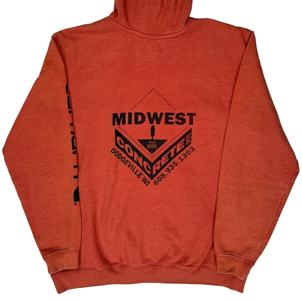 Midwest Concrete Carhartt Hoodie - XL Red Cotton - Image 6