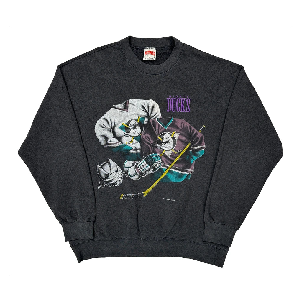 Mighty Ducks Nutmeg Nhl Sweatshirt - Large Grey Cotton