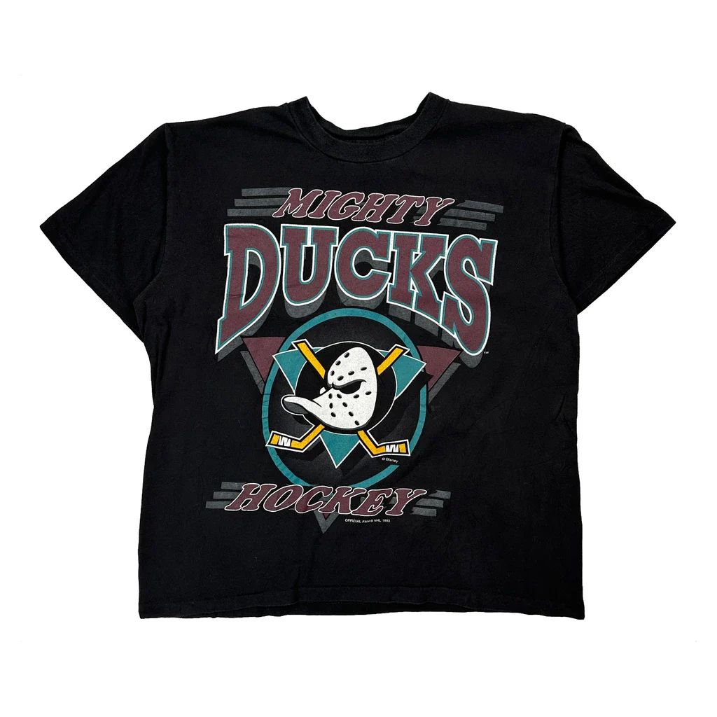 Mighty Ducks Official Fan Nhl T-Shirt - XL Black Cotton