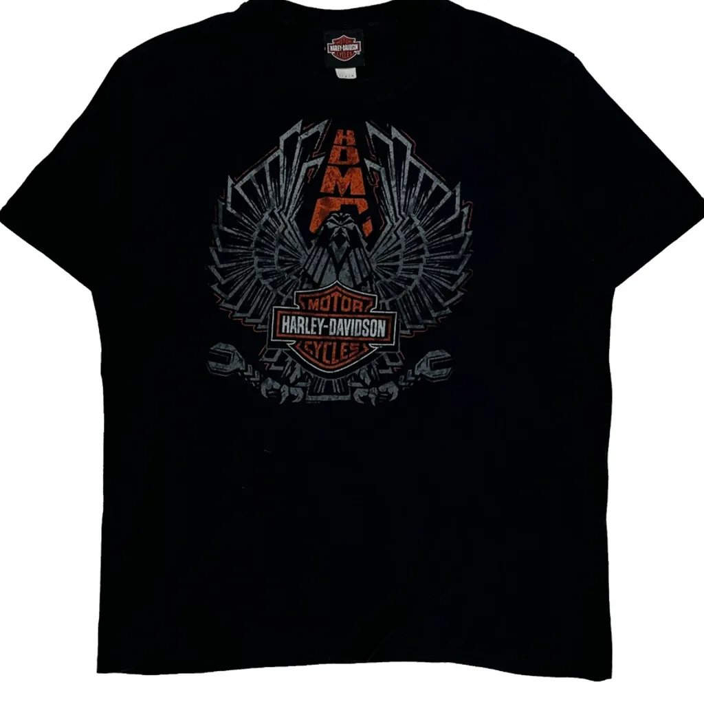Military Sales Harley Davidson Graphic T-Shirt - Large Black Cotton - Image 5