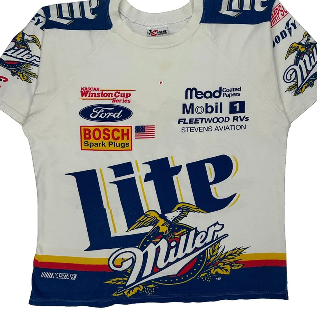Miller Lite Chase Authentics Nascar T-Shirt - XL White Cotton - Image 5