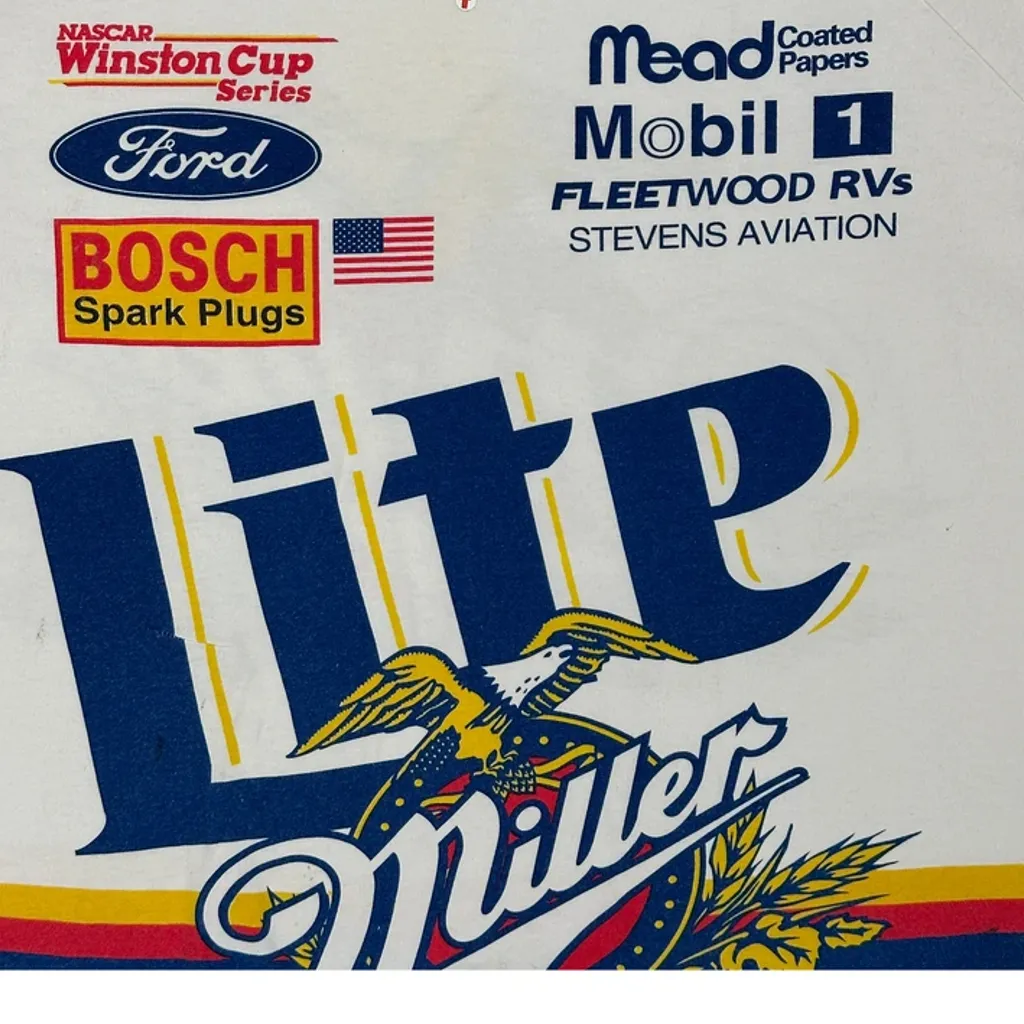 Miller Lite Chase Authentics Nascar T-Shirt - XL White Cotton - Image 7