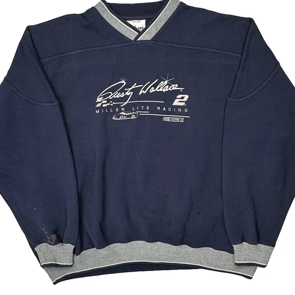 Miller Lite Racing Chase Authentics Nascar Sweatshirt - 2XL Navy Cotton Blend - Image 4