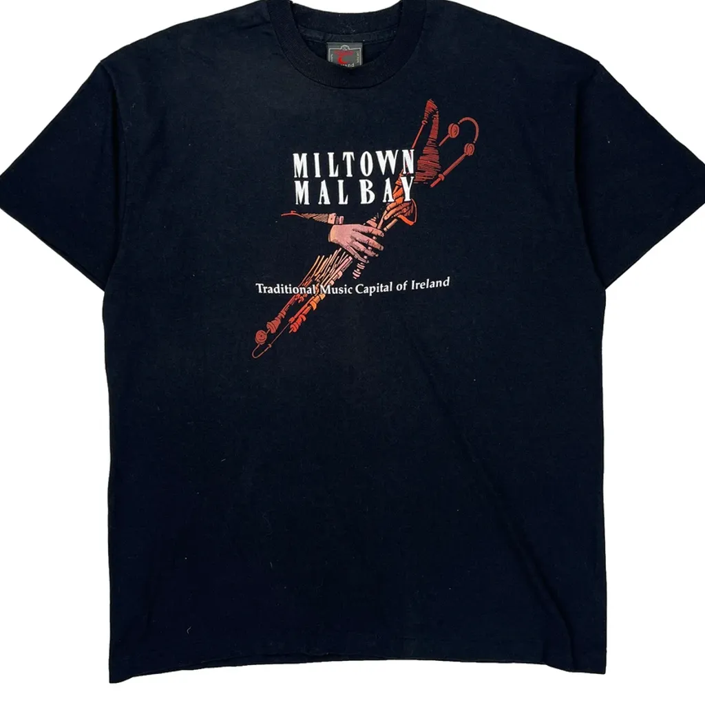 Miltown Malbay Celtic Ireland Single Stitch T-Shirt - XL Black Cotton - Image 4