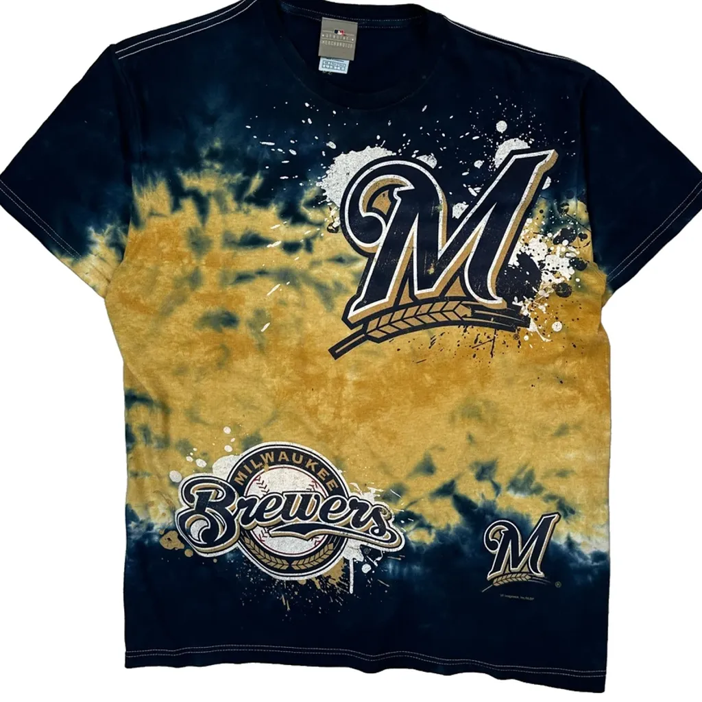 Milwaukee Brewers Mlb Tie-Dye T-Shirt - Large Multicoloured Cotton - Image 4