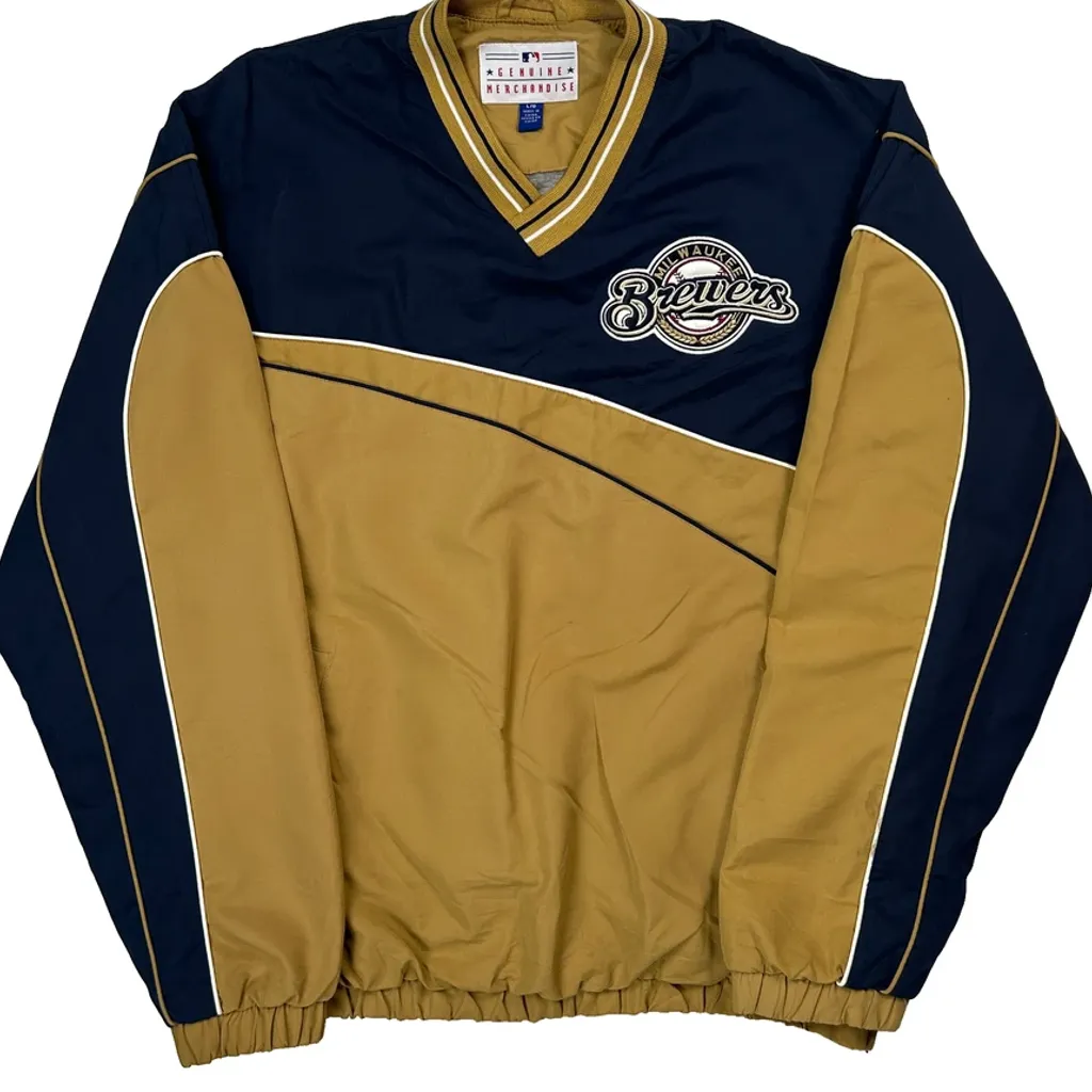 Milwaukee Brewers Mlb Windbreaker - Large Gold Polyester - Image 5
