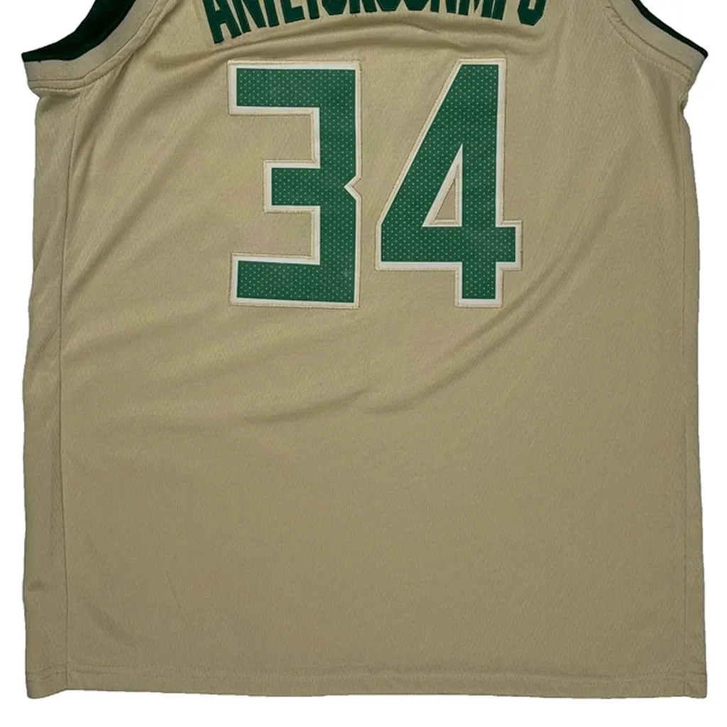 Milwaukee Bucks Nike Nba Jersey - Small Beige Polyester - Image 6