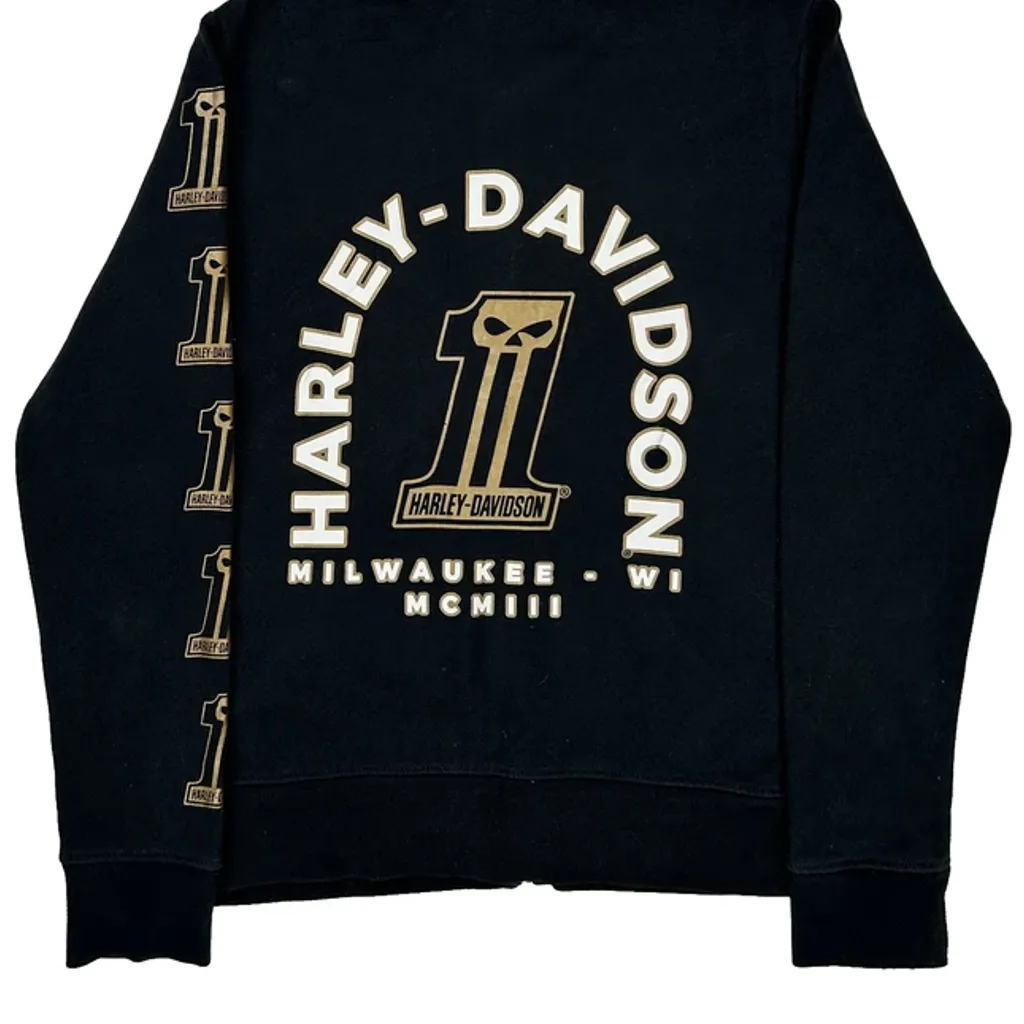 Milwaukee Harley Davidson Graphic Hoodie - XL Black Cotton - Image 7