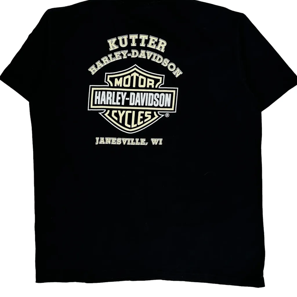 Milwaukee Wi Harley Davidson Graphic T-Shirt - XL Black Cotton - Image 6