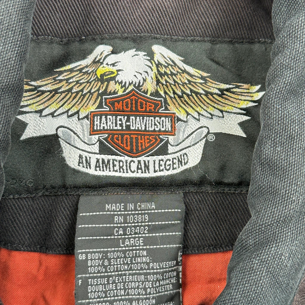 Milwaukee Wisconsin Harley Davidson Graphic Jacket - Large Black Cotton - Image 3