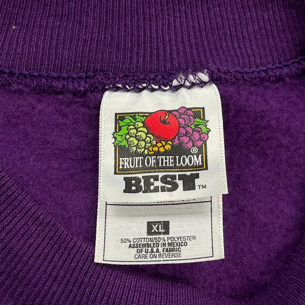 Minnesota Fruit Of The Loom Sweatshirt - XL Purple Cotton Blend - Image 3