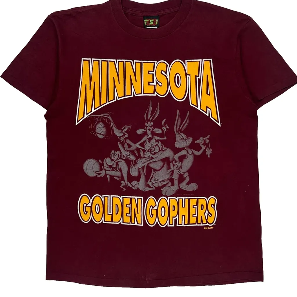 Minnesota Golden Gophers Tsi Single Stitch T-Shirt - Large Burgundy Cotton - Image 4