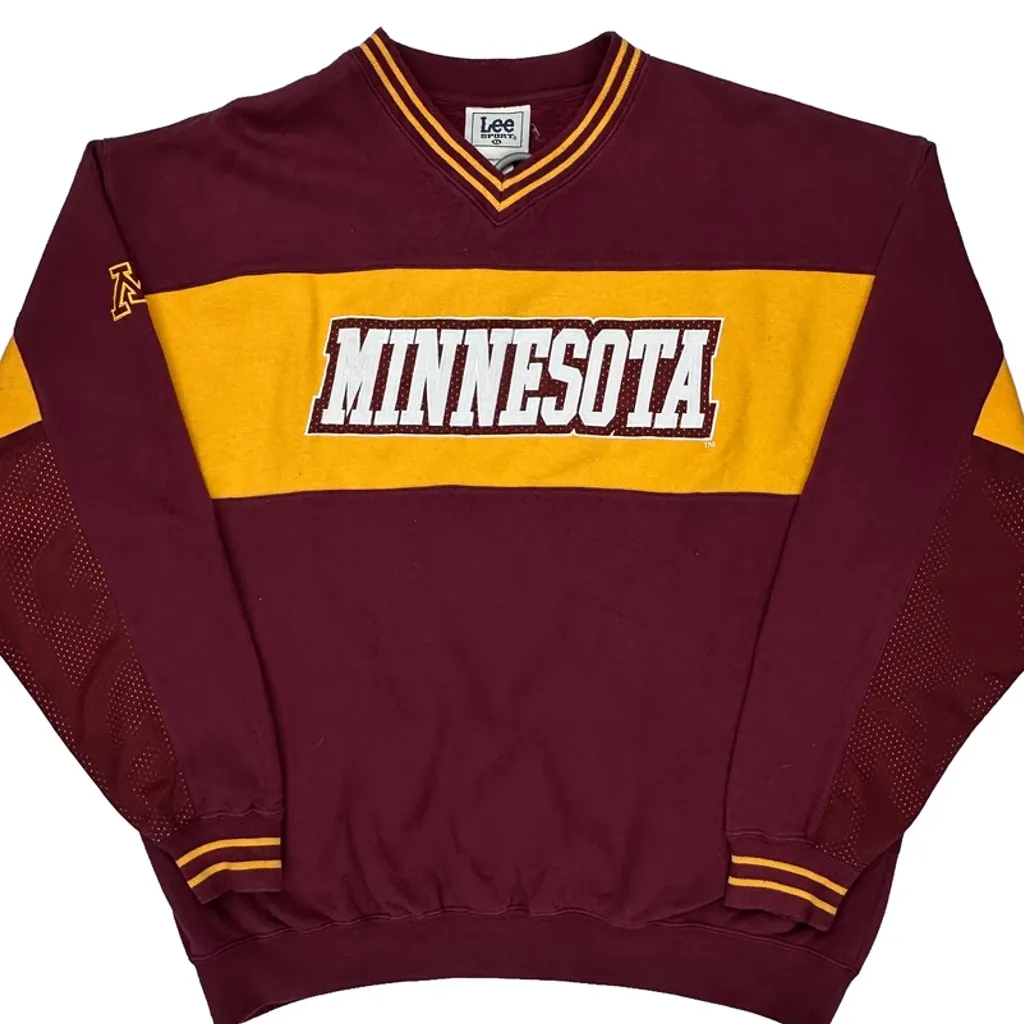 Minnesota Lee Sport College Sweatshirt - XL Burgundy Cotton - Image 4