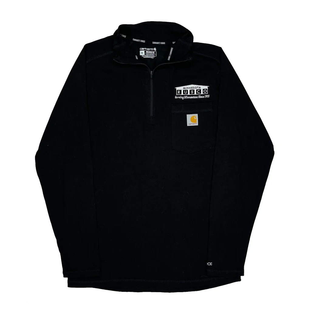 Minnesota Rusco Carhartt 1/4 Zip - Medium Black Polyester Blend