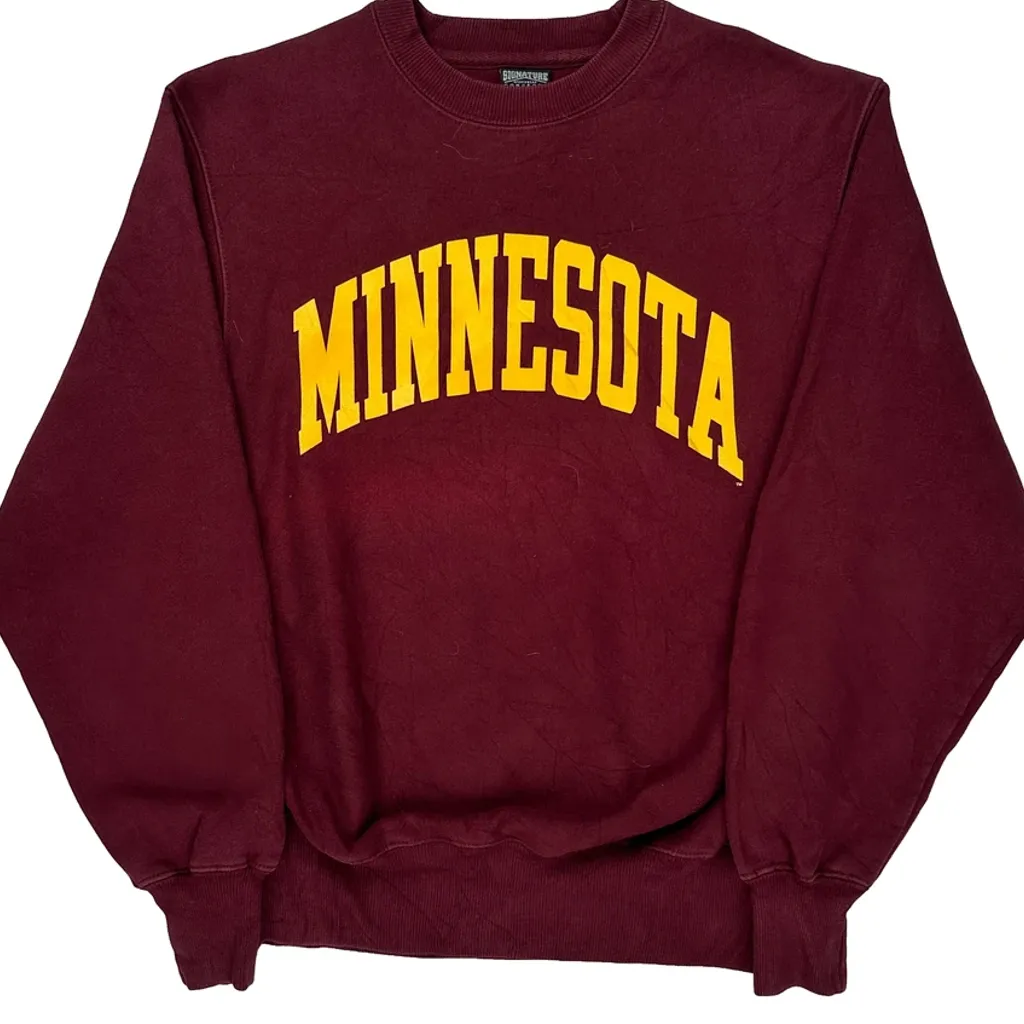 Minnesota Signature College Sweatshirt - Small Burgundy Cotton - Image 4