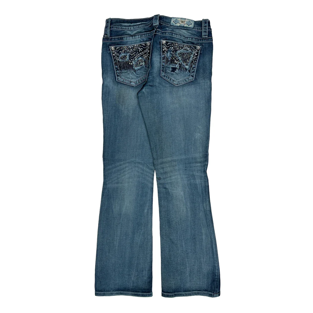 Miss Me Boot Cut Jeans - 31W UK 10 Blue Cotton