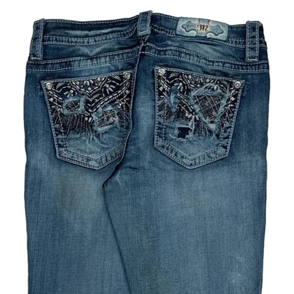 Miss Me Boot Cut Jeans - 31W UK 10 Blue Cotton - Image 8