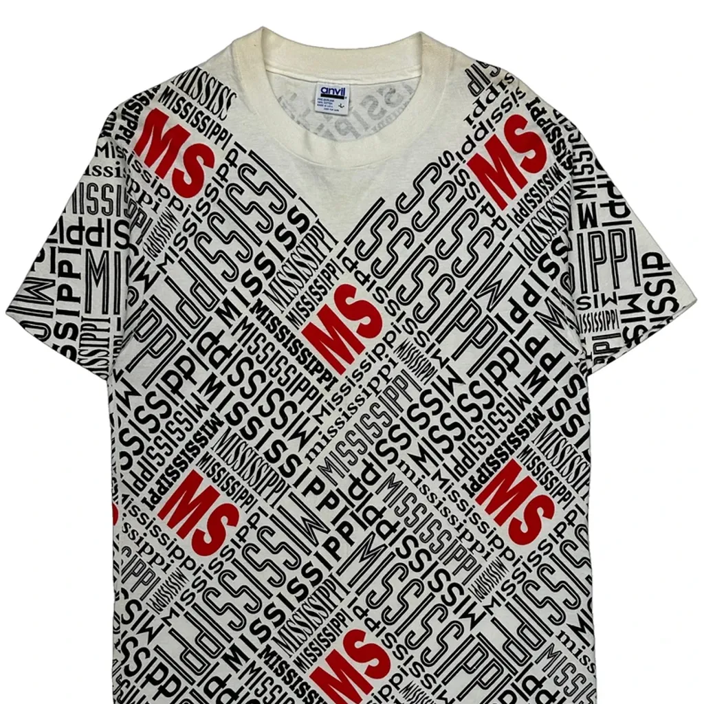 Mississippi Anvil Single Stitch T-Shirt - Large White Cotton - Image 6
