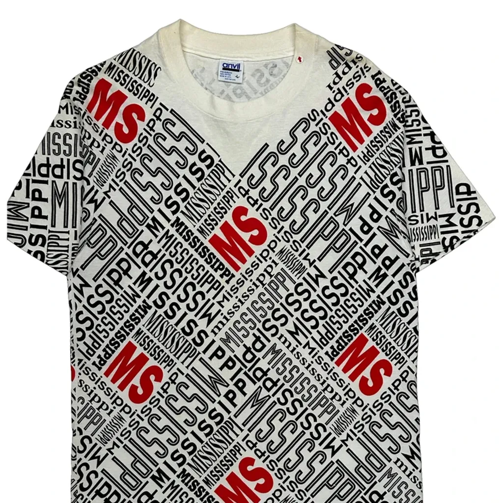 Mississippi Anvil Single Stitch T-Shirt - Large White Cotton - Image 8