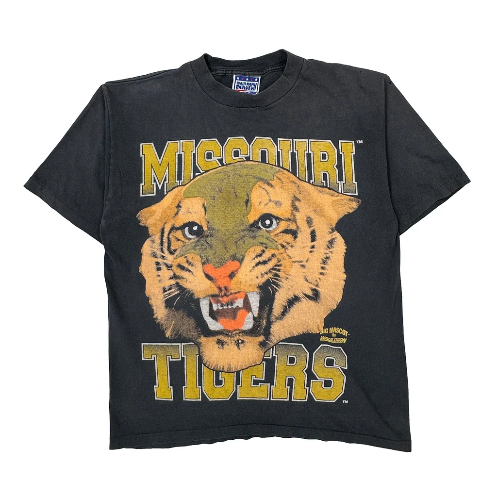 Missouri Tigers Wauldron Single Stitch T-Shirt - Large Black Cotton