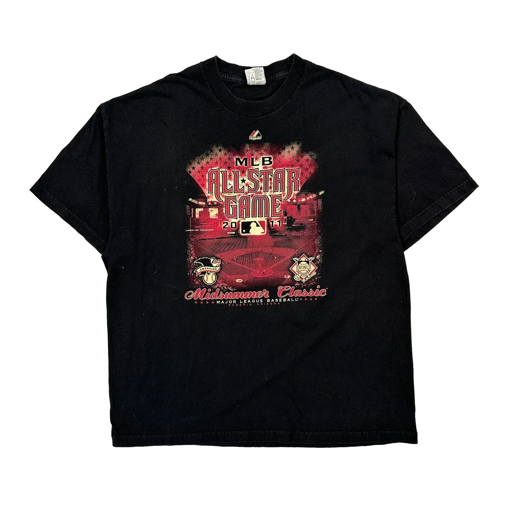 Mlb All-Star Game 2011 Majestic Mlb T-Shirt - 2XL Black Cotton