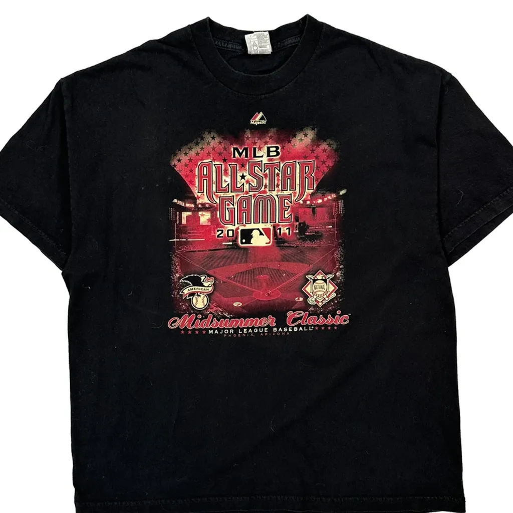 Mlb All-Star Game 2011 Majestic Mlb T-Shirt - 2XL Black Cotton - Image 4
