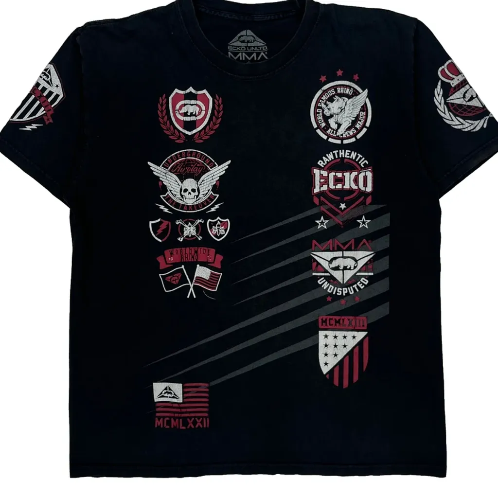 Mma Ecko Unltd Graphic T-Shirt - Large Black Cotton - Image 4